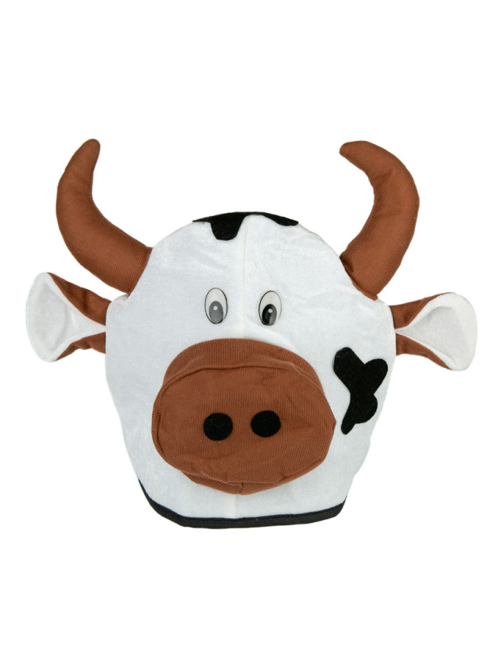 Маска коровка. Маска шапка теленок ВК-91071. Маска коровки. Шапка корова. Карнавальная шапка «корова».