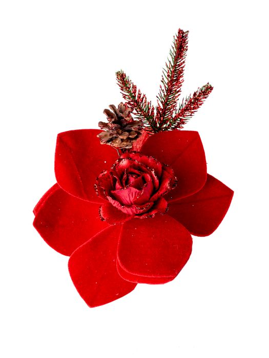 Цветок на клипсе Роза авангард  31x20x20см, полиэстер