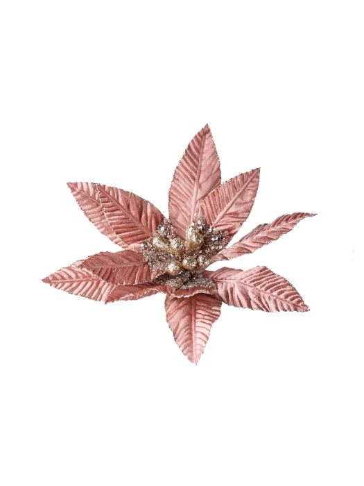 Цветок на клипсе Авангард розовый 30x30x14см, полиэстер
