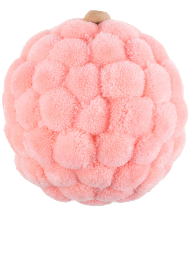 Помпон игрушка елочная  10см розовый, текстиль