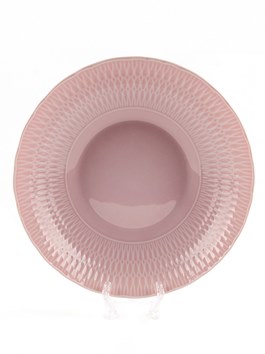 Тарелка глубокая 22см SOFIA розовая глазурь, фарфор