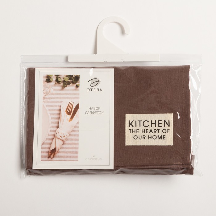 Набор салфеток сервировочных 2шт ЭТЕЛЬ Kitchen 30*40см коричневый, 100% хлопок, саржа